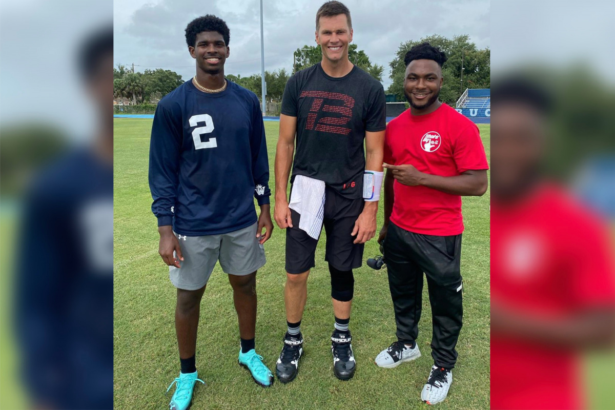 Tom Brady works out with Deion Sanders’ quarterback son, Shedeur
